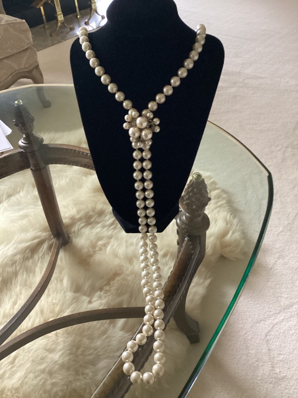 Versatile 2 Piece Pearl/ Vintage Pin Necklace Set